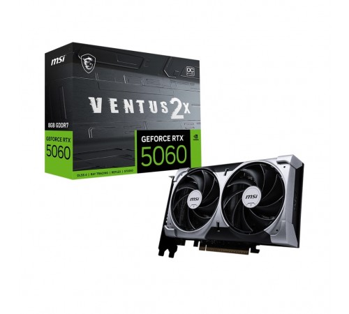 Відеокарта GF RTX 5060 8GB GDDR7 Ventus 2X OC MSI (GeForce RTX 5060 8G VENTUS 2X OC)