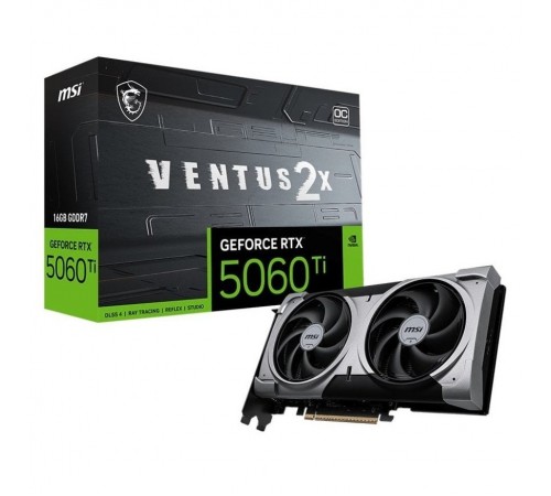 Відеокарта GF RTX 5060 Ti 16GB GDDR7 Ventus 2X OC Plus MSI (GeForce RTX 5060 Ti 16G VENTUS 2X OC PLUS)