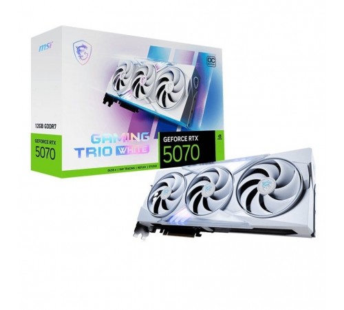 Відеокарта GF RTX 5070 12GB GDDR7 Gaming Trio OC White MSI (GeForce RTX 5070 12G GAMING TRIO OC WHITE)