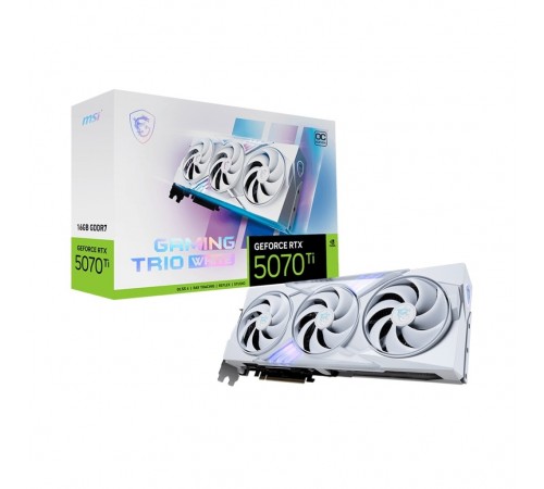 Відеокарта GF RTX 5070 Ti 16GB GDDR7 Gaming Trio OC White MSI (GeForce RTX 5070 Ti 16G GAMING TRIO OC WHITE)