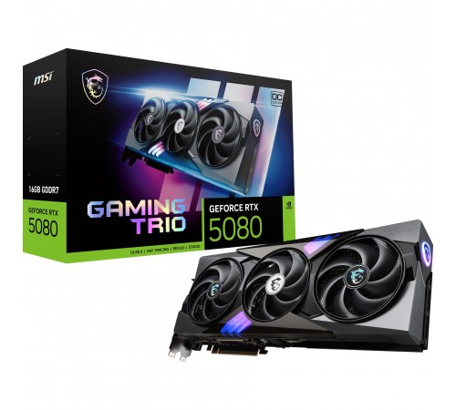 Відеокарта GF RTX 5080 16GB GDDR7 Gaming Trio OC MSI (GeForce RTX 5080 16G GAMING TRIO OC) Відеокарта GF RTX 5080 16GB GDDR7 Gaming Trio OC MSI (GeForce RTX 5080 16G GAMING TRIO OC)