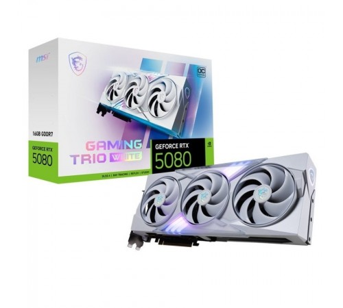 Відеокарта GF RTX 5080 16GB GDDR7 Gaming Trio OC White MSI (GeForce RTX 5080 16G GAMING TRIO OC WHITE)