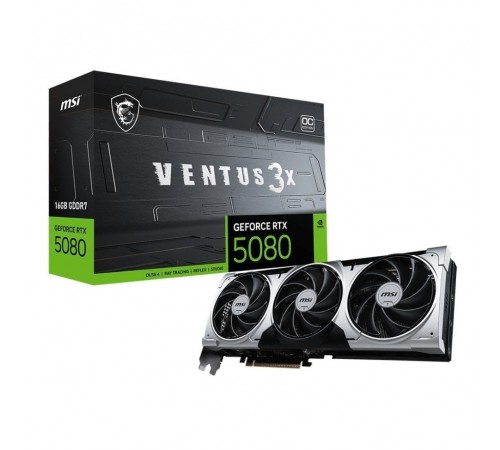 Відеокарта GF RTX 5080 16GB GDDR7 Ventus 3X OC Plus MSI (GeForce RTX 5080 16G VENTUS 3X OC PLUS)