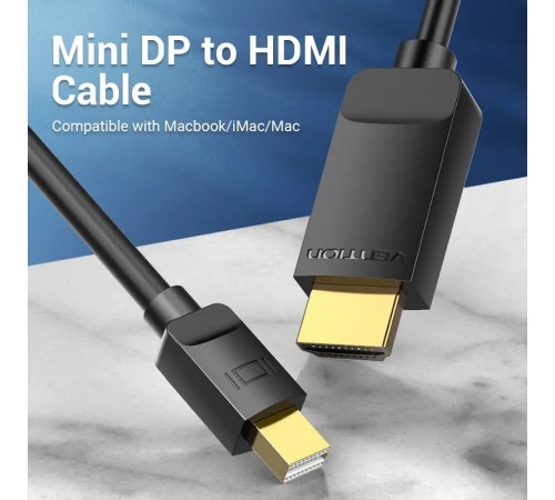Кабель Vention MiniDisplayPort - HDMI V 1.4 (M/M), 3 м, чорний (HAHBI)