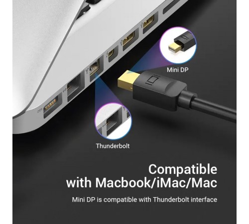 Кабель Vention MiniDisplayPort - HDMI V 1.4 (M/M), 3 м, чорний (HAHBI)