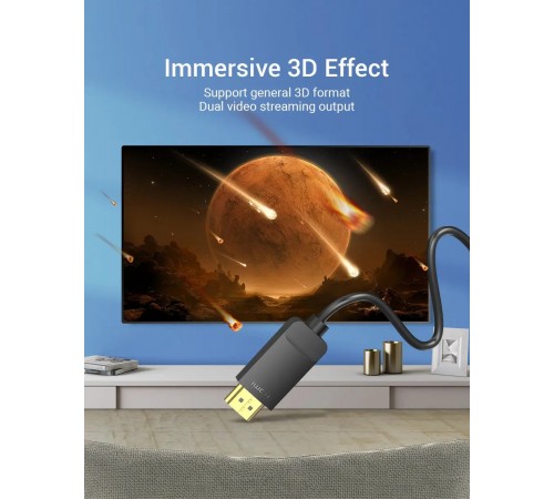 Кабель Vention MiniDisplayPort - HDMI V 1.4 (M/M), 3 м, чорний (HAHBI)