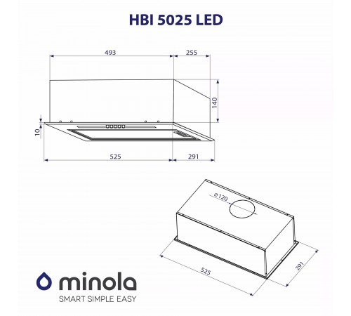 Витяжка Minola HBI 5025 WH LED