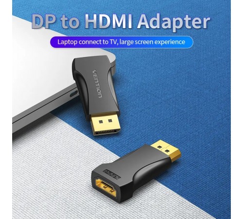 Адаптер Vention DisplayPort - HDMI V 2.0 (M/F), чорний (HBPB0)