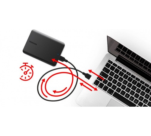 Зовнішній жорсткий диск 2.5" USB 2.0TB Toshiba Canvio Basics EXCL Black (HDTB520MK3AA)