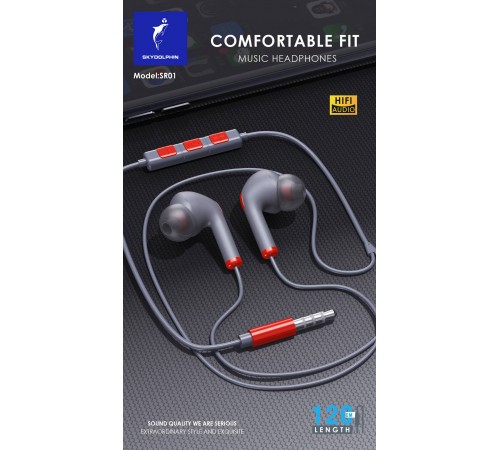 Гарнітура SkyDolphin SR01 with mic Red (HF-000475)