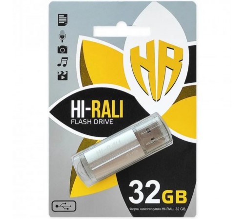 Флеш-накопичувач USB 32GB Hi-Rali Corsair Series Silver (HI-32GBCORSL)