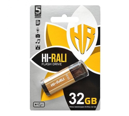 Флеш-накопичувач USB 32GB Hi-Rali Stark Series Gold (HI-32GBSTGD)