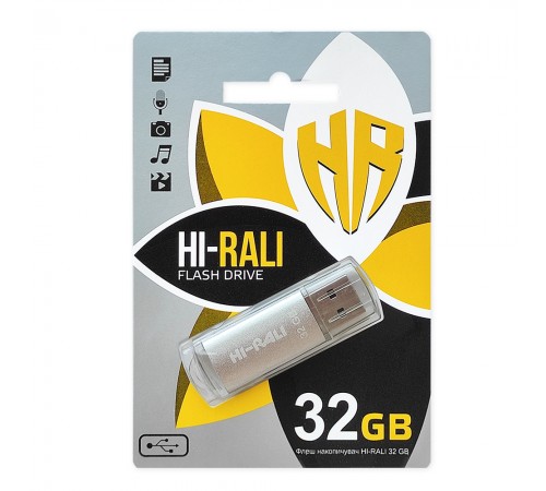 Флеш-накопичувач USB 32GB Hi-Rali Rocket Series Silver (HI-32GBVCSL)