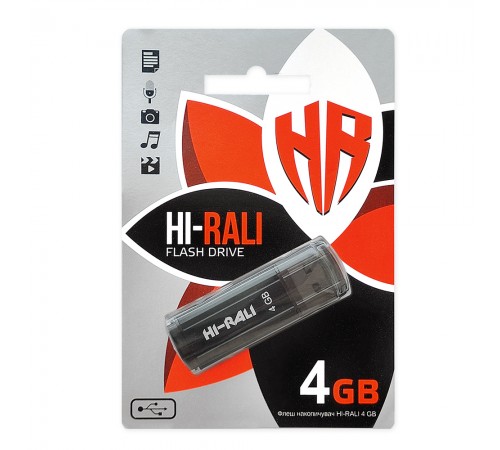 Флеш-накопичувач USB 4GB Hi-Rali Stark Series Black (HI-4GBSTBK)