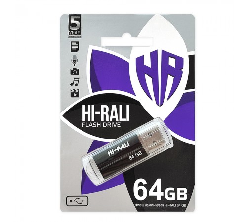 Флеш-накопичувач USB 64GB Hi-Rali Corsair Series Black (HI-64GBCORBK)