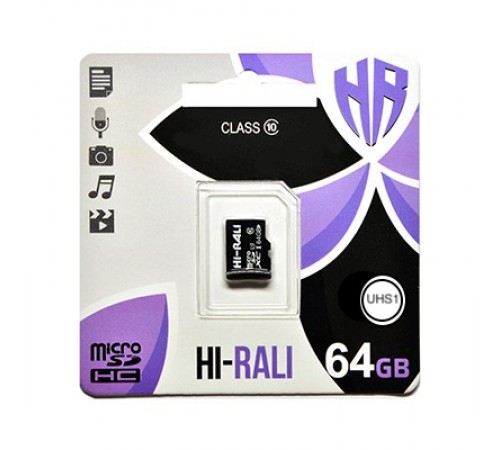 Карта пам`ятi MicroSDXC 64GB Class 10 Hi-Rali (HI-64GBSDCL10-00)