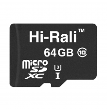 Карта пам`ятi MicroSDXC 64GB UHS-I/U3 Class 10 Hi-Rali (HI-64GBSDU3CL10-00)