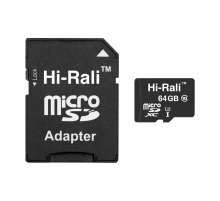 Карта пам`ятi MicroSDXC 64GB UHS-I/U3 Class 10 Hi-Rali + SD-adapter (HI-64GBSDU3CL10-01)