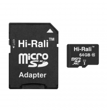 Карта пам`ятi MicroSDXC 64GB UHS-I/U3 Class 10 Hi-Rali + SD-adapter (HI-64GBSDU3CL10-01)