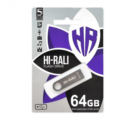 Флеш-накопичувач USB 64GB Hi-Rali Shuttle Series Black (HI-64GBSHBK)