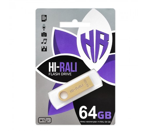 Флеш-накопичувач USB 64GB Hi-Rali Shuttle Series Gold (HI-64GBSHGD)