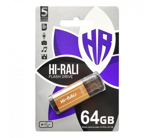 Флеш-накопичувач USB 64GB Hi-Rali Stark Series Gold (HI-64GBSTGD)