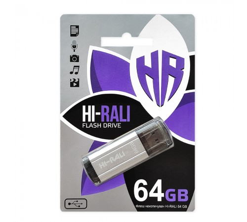 Флеш-накопичувач USB 64GB Hi-Rali Stark Series Silver (HI-64GBSTSL)