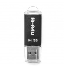 Флеш-накопичувач USB 64GB Hi-Rali Rocket Series Black (HI-64GBVCBK)