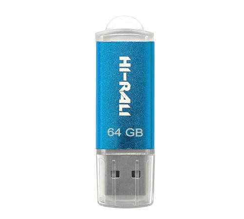 Флеш-накопичувач USB 64GB Hi-Rali Rocket Series Blue (HI-64GBVCBL)