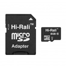 Карта пам`ятi MicroSDHC 8GB UHS-I Class 10 Hi-Rali + SD-adapter (HI-8GBSD10U1-01)
