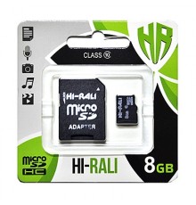Карта пам`ятi MicroSDHC 8GB Class 10 Hi-Rali + SD-adapter (HI-8GBSDCL10-01)