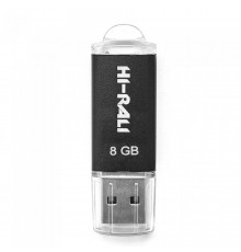 Флеш-накопичувач USB 8GB Hi-Rali Rocket Series Black (HI-8GBVCBK)