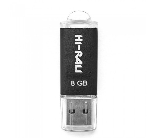 Флеш-накопичувач USB 8GB Hi-Rali Rocket Series Black (HI-8GBVCBK)