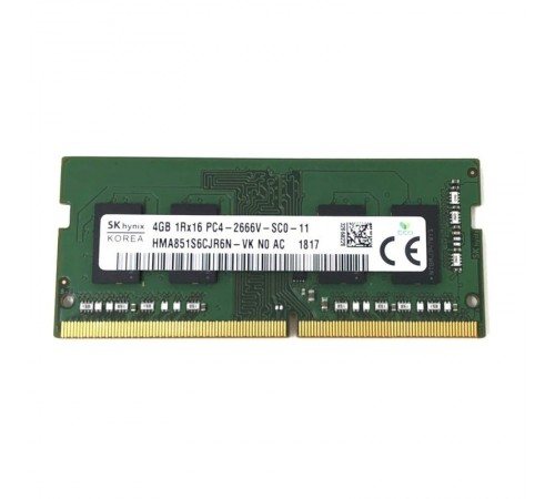 Модуль пам`ятi SO-DIMM DDR4 4GB/2666 Hynix (HMA851S6CJR6N-VK)