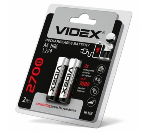 Акумулятор Videx AA/HR06 2700 mAh BL 2шт