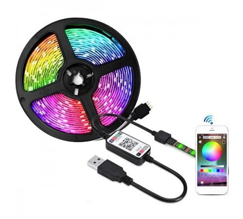 Світлодіодна стрічка Xtrike Me 5050 (Led Chip) Bluetooth, App Control, 3m (HT-5050B3) Світлодіодна стрічка Xtrike Me 5050 (Led Chip) Bluetooth, App Control, 3m (HT-5050B3)