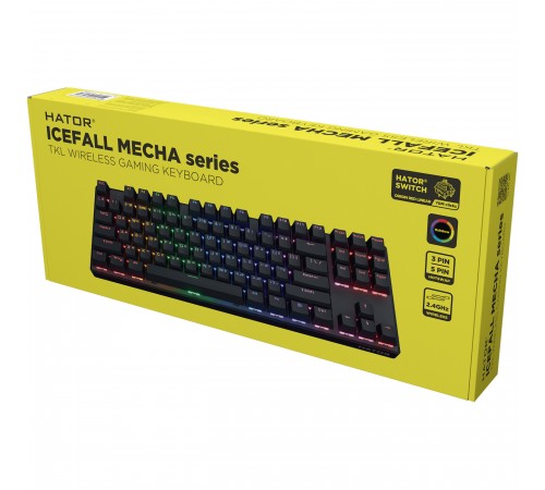Клавіатура Hator Icefall Mecha TKL Wireless Rainbow Black (HTK287UA)