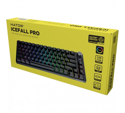 Клавіатура Hator Icefall PRO Wireless, TFT display Black (HTK450UA) Клавіатура Hator Icefall PRO Wireless, TFT display Black (HTK450UA)