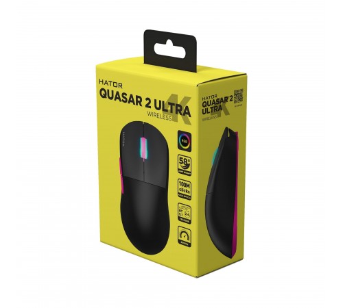 Миша бездротова Hator Quasar 2 Ultra 4K Wireless Black/Pink (HTM570BP)