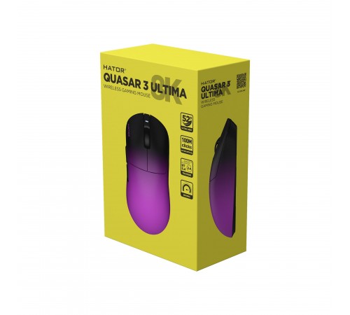 Миша бездротова Hator Quasar 3 Ultima 8K Wireless Black/Violet (HTM760)