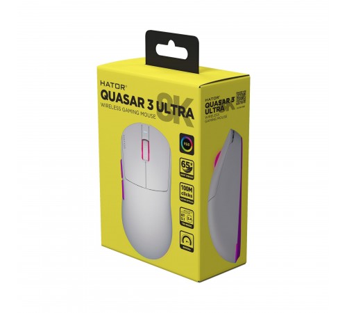 Миша бездротова Hator Quasar 3 Ultra 8K Wireless White (HTM771)