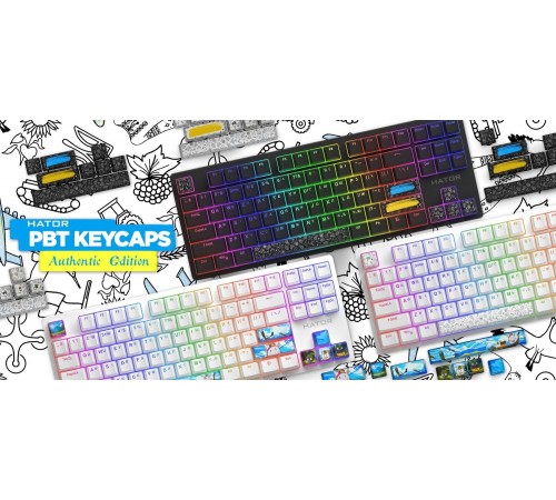 Набір кейкапів Hator PBT Keycaps Authentic Edition White (HTS-700)