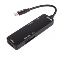 USB-хаб Maxxter USB Type-C 5-в-1 Black (HU3C-3PTF-01)