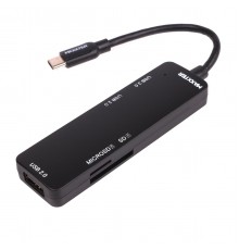 USB-хаб Maxxter USB Type-C 5-в-1 Black (HU3C-3PTF-01)