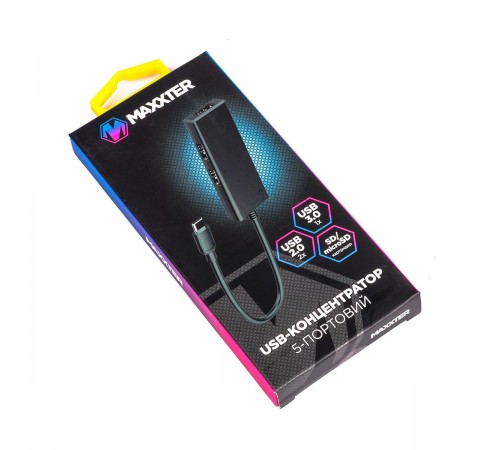 USB-хаб Maxxter USB Type-C 5-в-1 Black (HU3C-3PTF-01) USB-хаб Maxxter USB Type-C 5-в-1 Black (HU3C-3PTF-01)