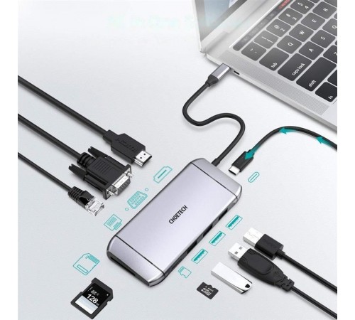 USB-хаб Choetech HUB-M15 USB Type-C 9-в-1 USB-хаб Choetech HUB-M15 USB Type-C 9-в-1