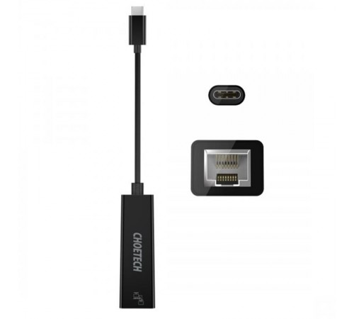 Мережевий адаптер Choetech HUB-R01 USB-C to RJ45 1Gbps Мережевий адаптер Choetech HUB-R01 USB-C to RJ45 1Gbps