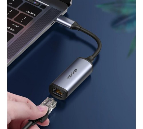 Мережевий адаптер Choetech HUB-R02 USB-C to RJ45 2.5Gbps Мережевий адаптер Choetech HUB-R02 USB-C to RJ45 2.5Gbps
