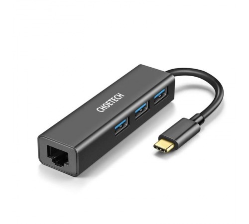 Мережевий адаптер Choetech HUB-U02 4-In-1 USB-C to RJ45 Мережевий адаптер Choetech HUB-U02 4-In-1 USB-C to RJ45
