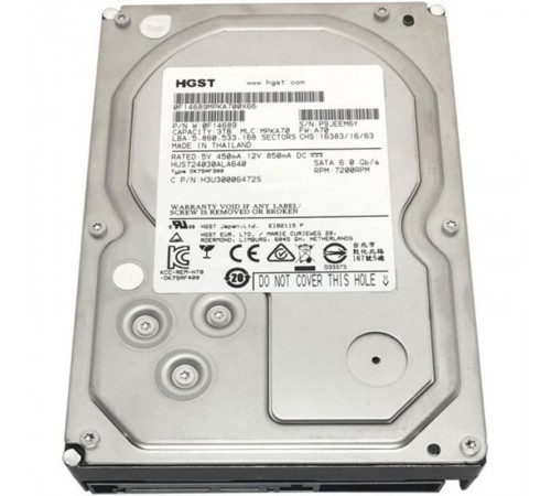 Накопичувач HDD SATA 3.0TB Hitachi Ultrastar 7K4000 7200rpm 64MB (HUS724030ALA640) Refurbished